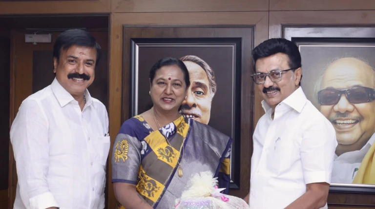 DMDK joins DMK-led alliance for Tamil Nadu polls; Premallatha Vijayakant meets Stalin