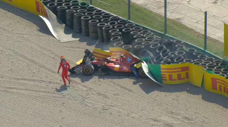 Charles Leclerc's Ferrari wrecked in brutal Monza crash - Watch